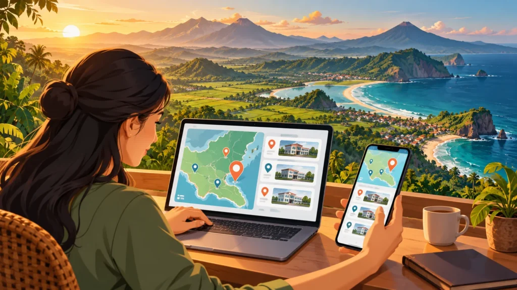 Ilustrasi memeriksa daftar apotek online dan lokasi di Banyuwangi