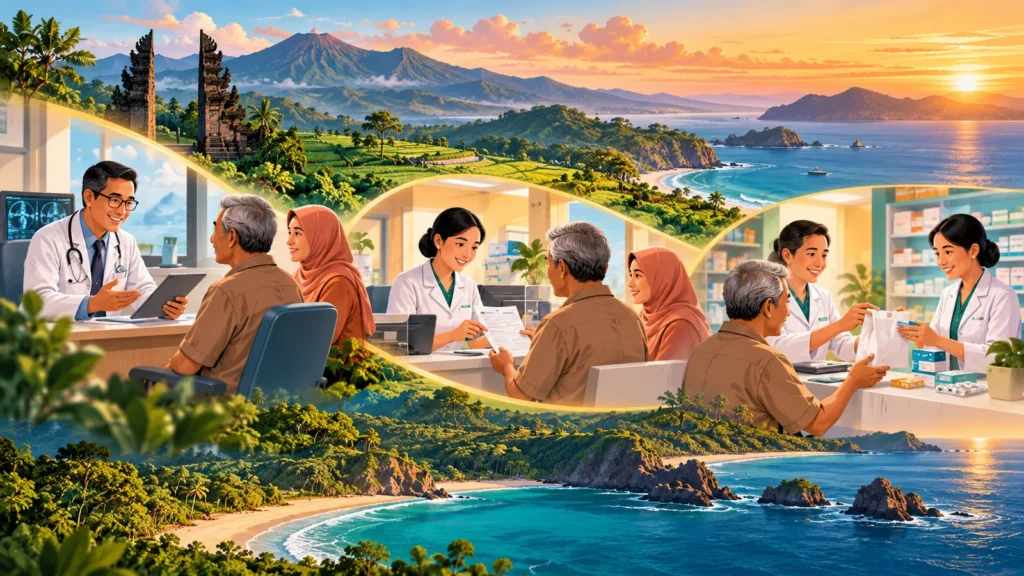 Ilustrasi alur Program Rujuk Balik dari konsultasi hingga apotek di Banyuwangi